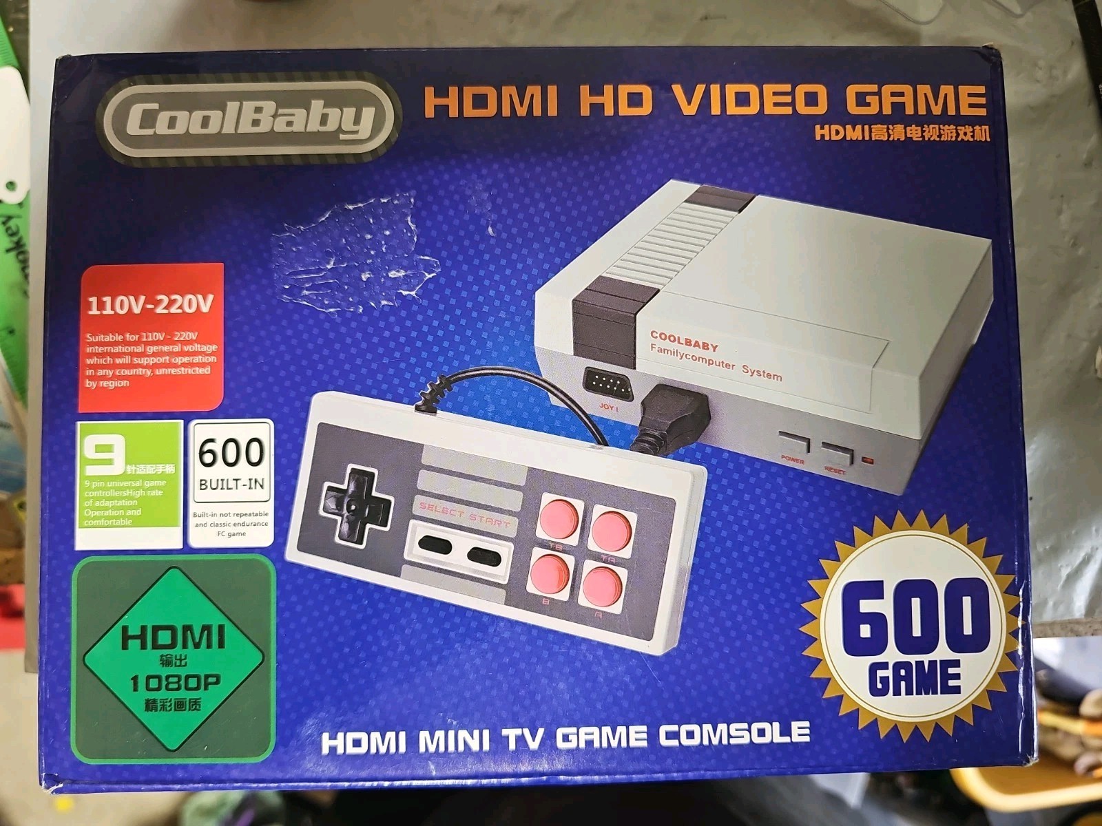 Retro Video Game Console 2 Controllers 600 GAMES Built In System W/ HD HDMI CQ