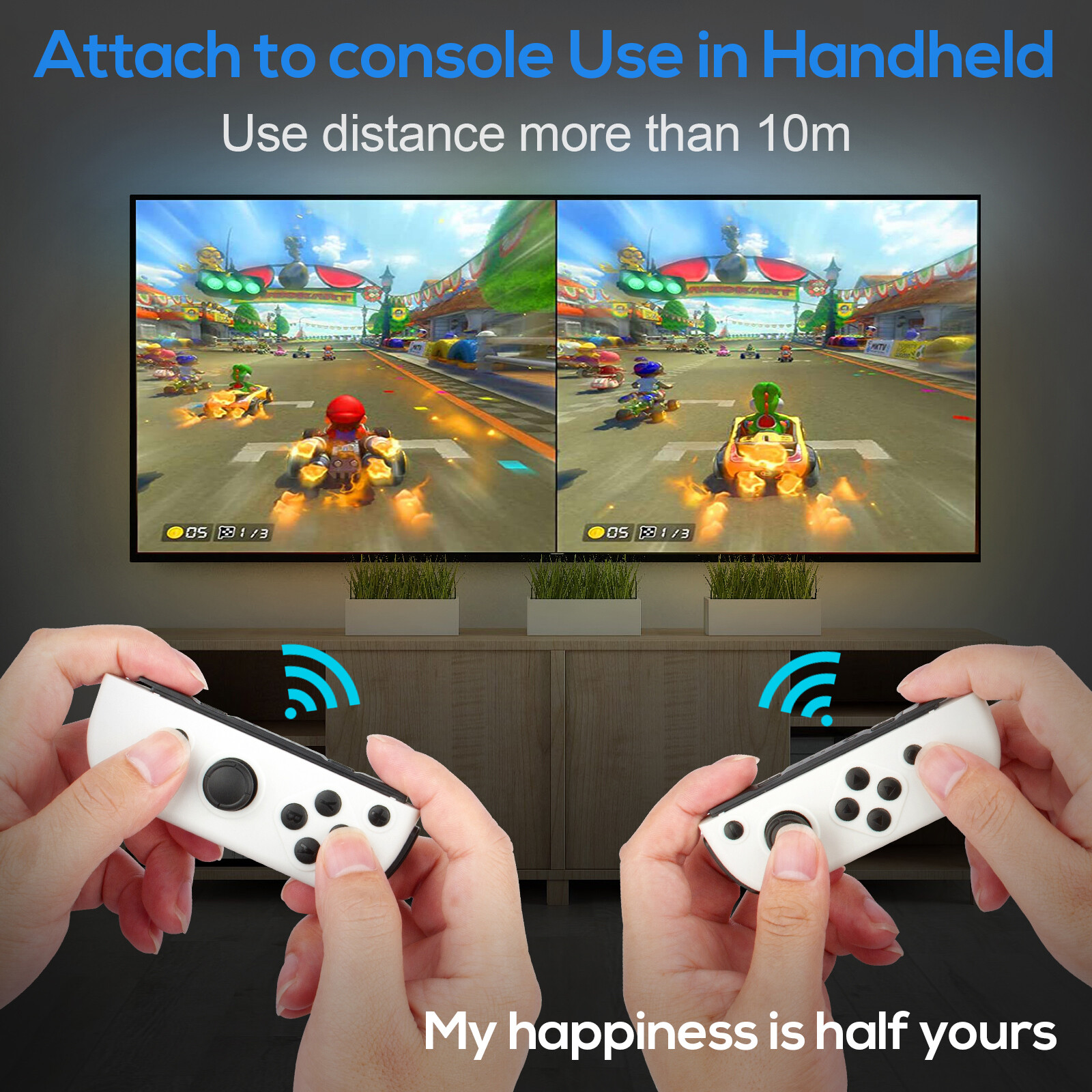 Wireless Left&Right for Nintendo Switch Joypad Controllers AC Adapter Charger US