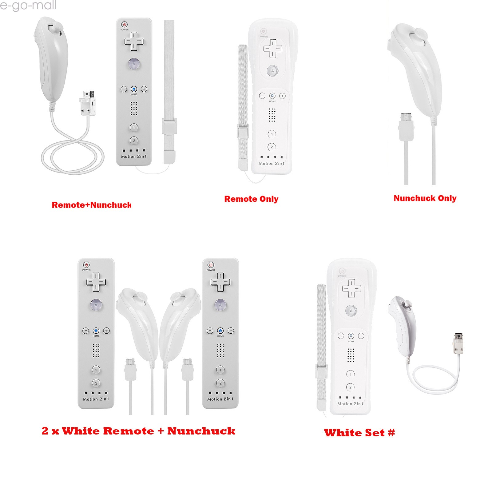 Wii Remote Motion Plus Wireless Controller Nunchuck for Nintendo Wii & Wii U