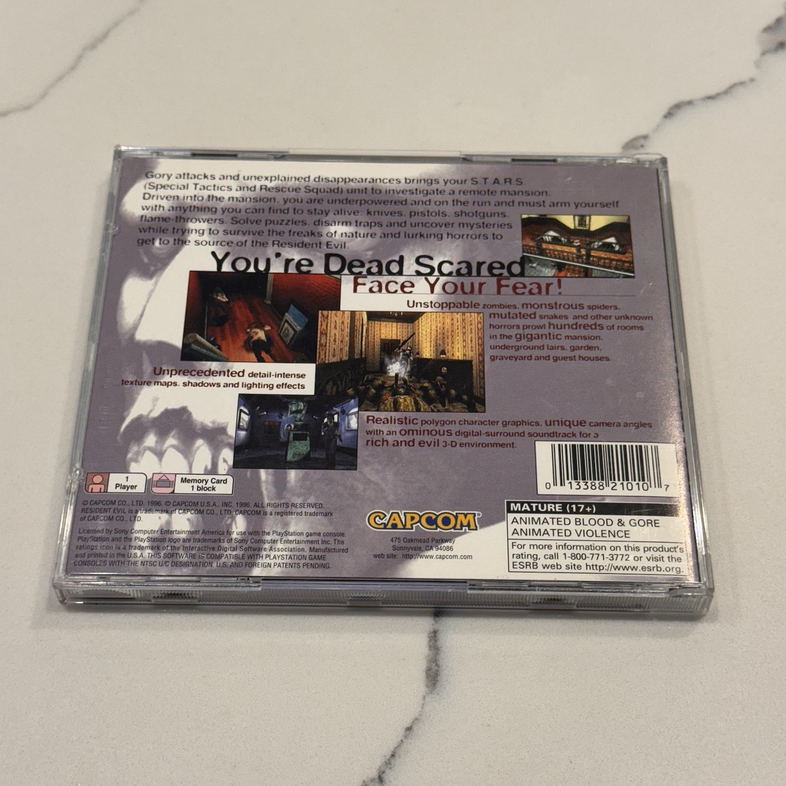Resident Evil (PlayStation 1 PS1, 1996) Complete CIB Manual Reg Card Variant