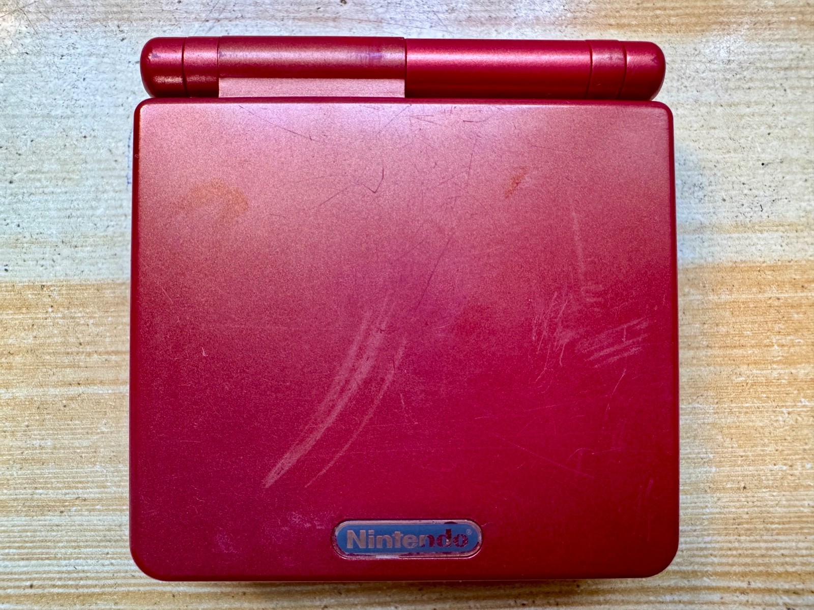 Nintendo Gameboy Advance SP AGS001 Flame Red Handheld w/ USB Cable & Battery