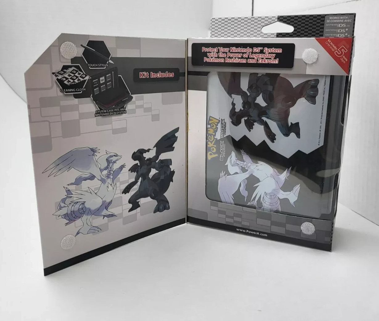 MINT NEW POKEMON BLACK & WHITE HARD SHELL TRAVEL CASE FOR NINTENDO DS LITE & DSI