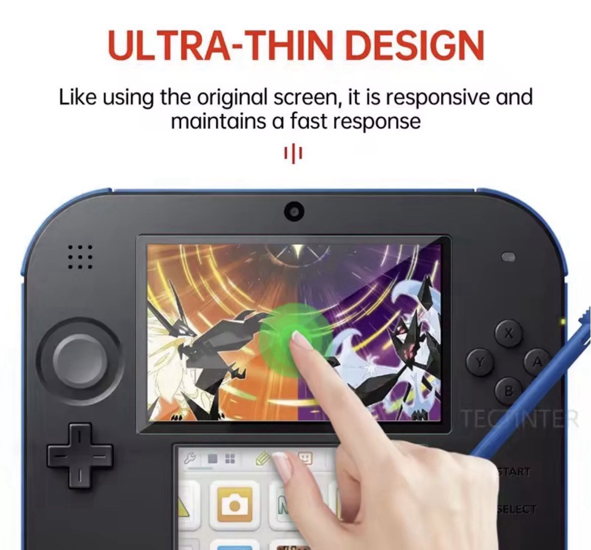 2pcs Screen Protector Film Compatible with Nintendo 2DS Top & Bottom Screen Film