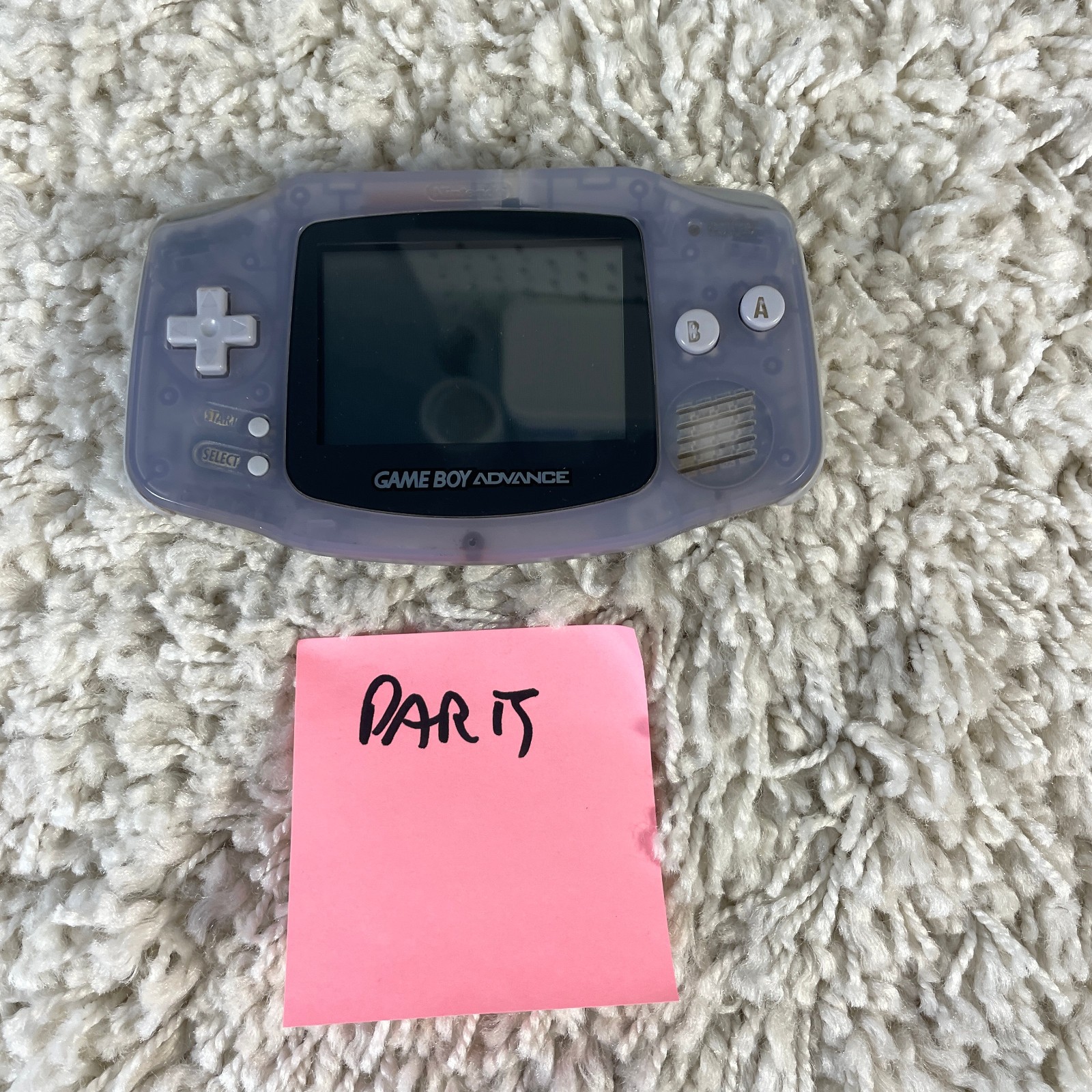 Nintendo Gameboy Advance GBA Glacier Clear Handheld Console System AGB-001 PARTS