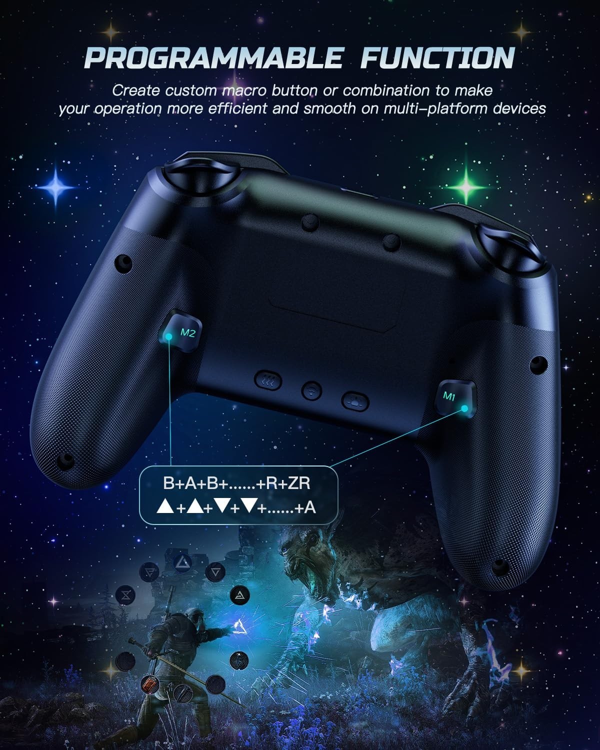 Advanced Wireless Switch Controller with 8 RGB Modes & 10m Range for Gamers