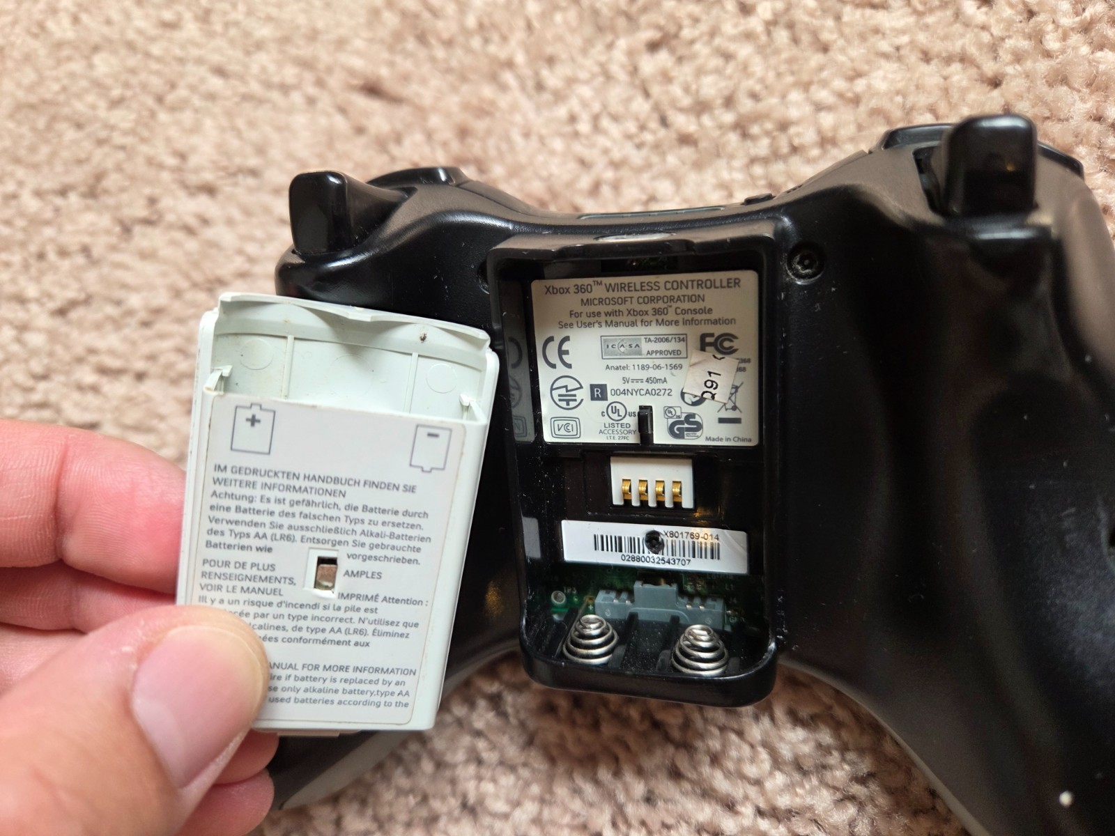 OEM Microsoft Xbox 360 Wireless Controller Black / Gray – TESTED and works