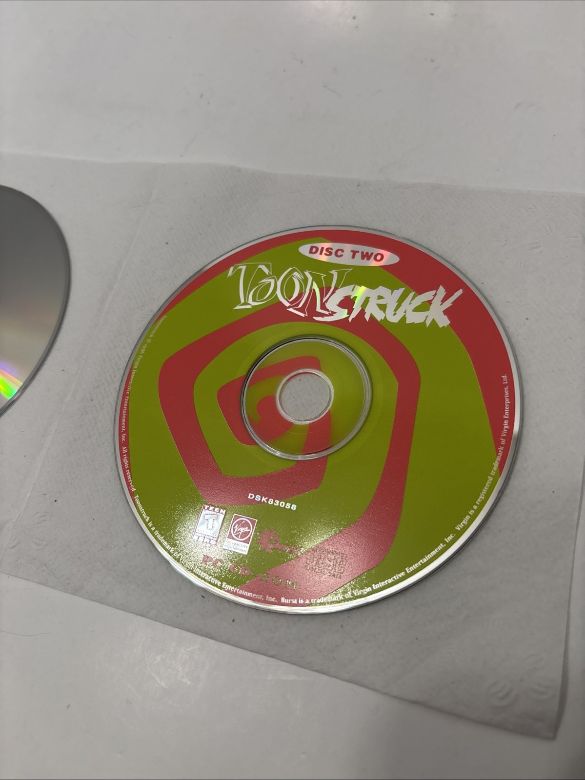 Vintage 1996 PC CD-ROM Virgin Interactive ToonStruck Mint Disc