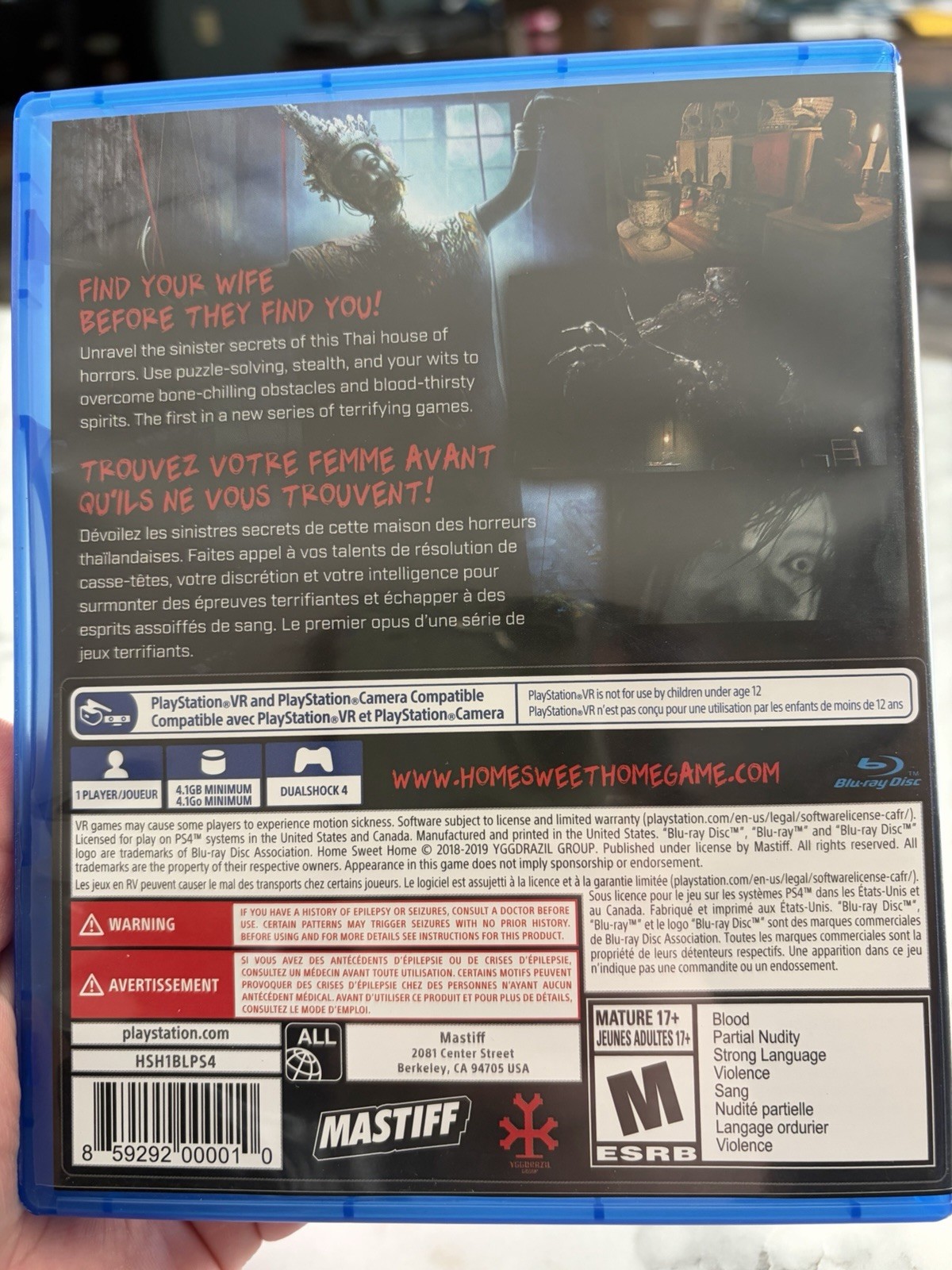 Home Sweet Home Sony PlayStation 4 PS4 PSVR VR Horror Brand New