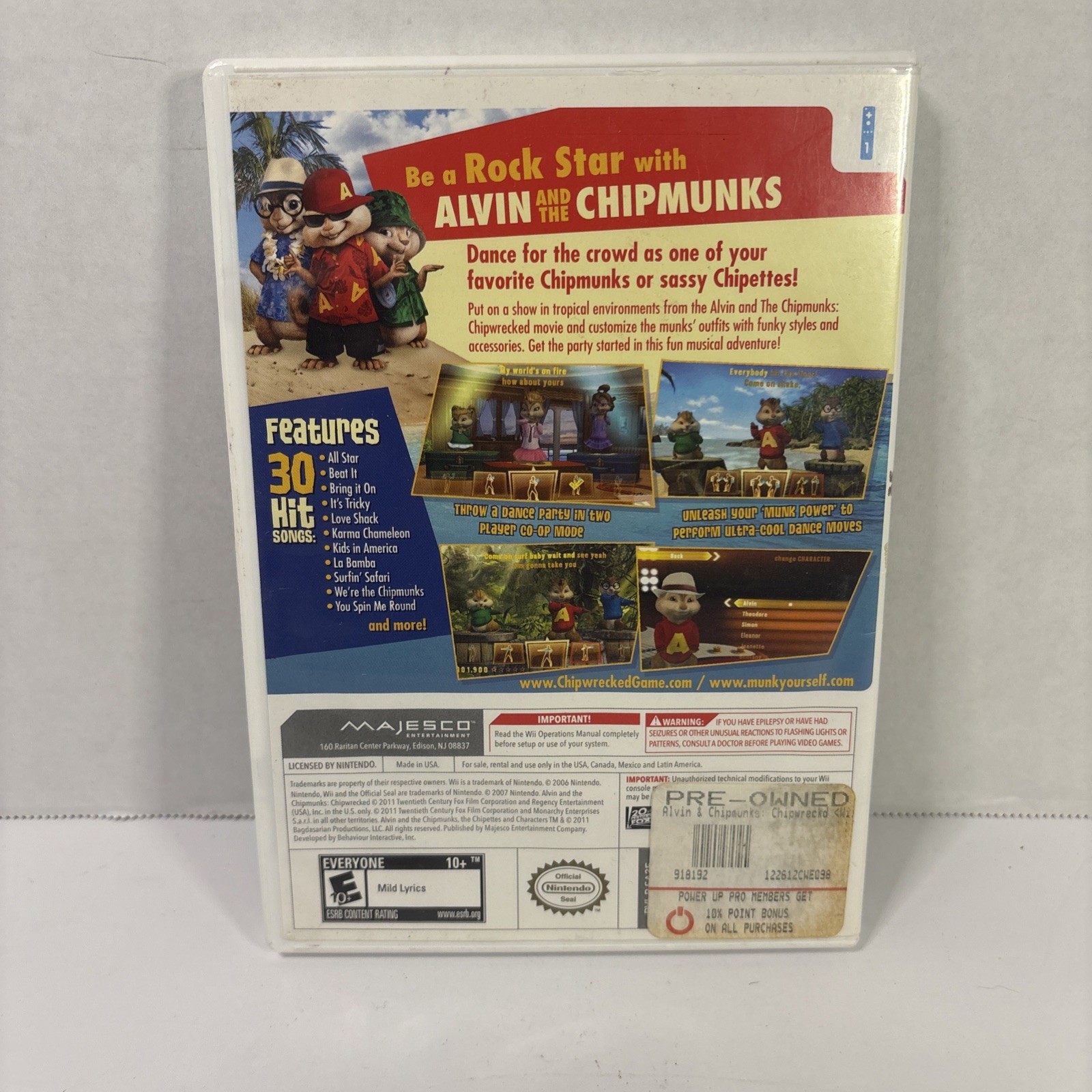 Alvin and the Chipmunks Chipwrecked Nintendo Wii 2011 With Manual Tested