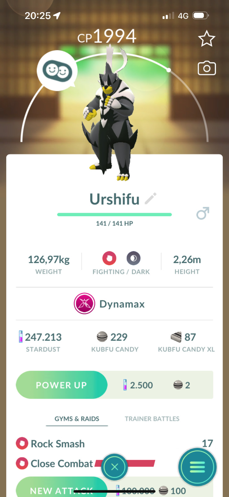 Pokémon Go | Dynamax Urshifu – Single Strike /Rapid Strike Style | Trade 1M dust
