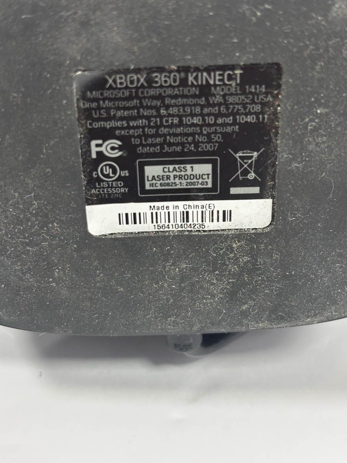 Microsoft Xbox 360 Kinect Motion Camera Sensor Wired USB Black MPN 1414