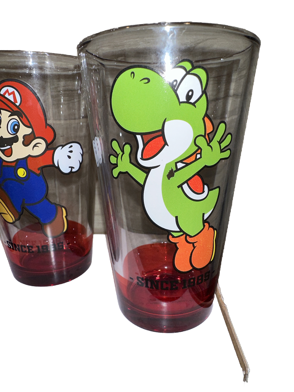 Super Mario Collectible Set of 3 Pub Style Tumbler Glasses Cups 16oz Pint