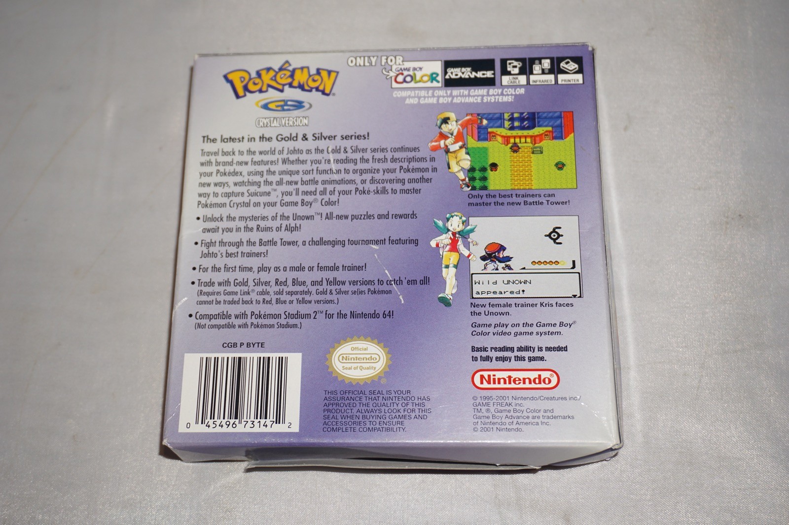 Pokemon Crystal (Gameboy Color Game Boy) Complete CIB Authentic Tested Saves
