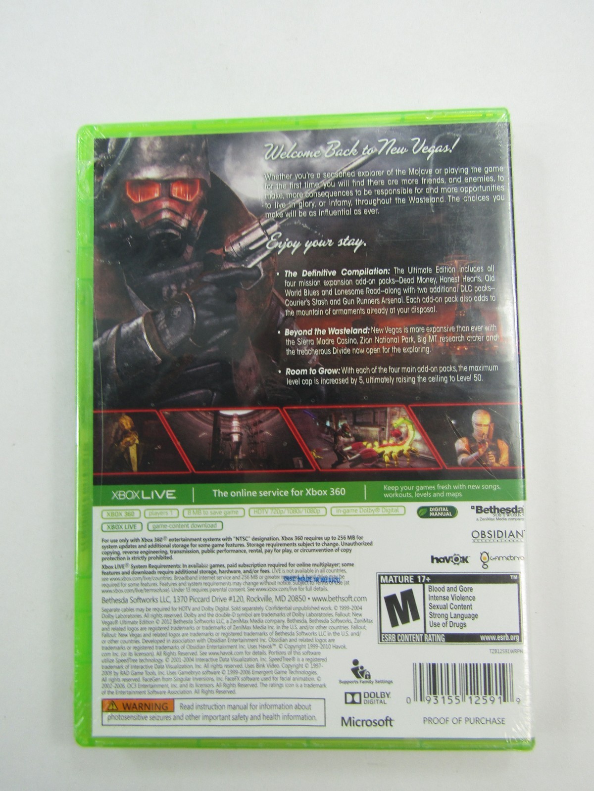 Fallout New Vegas Ultimate Edition XBOX 360 Video Game Platinum Hits New Sealed