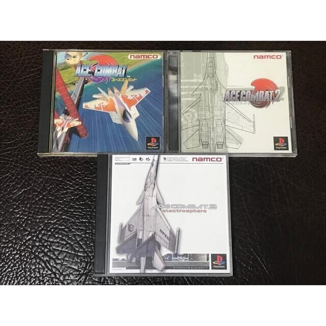 Lot 3 Ace Combat 1 2 3 Set PS1 Sony Playstation 1 Tested Namco From Japan