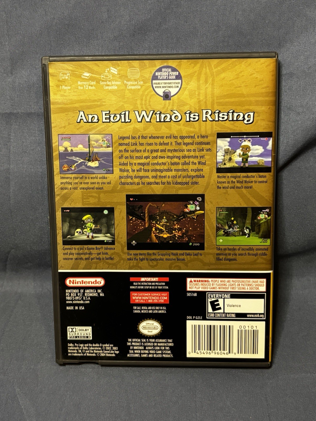 The Legend of Zelda The Wind Waker Nintendo GameCube Case, Manual & Inserts ONLY