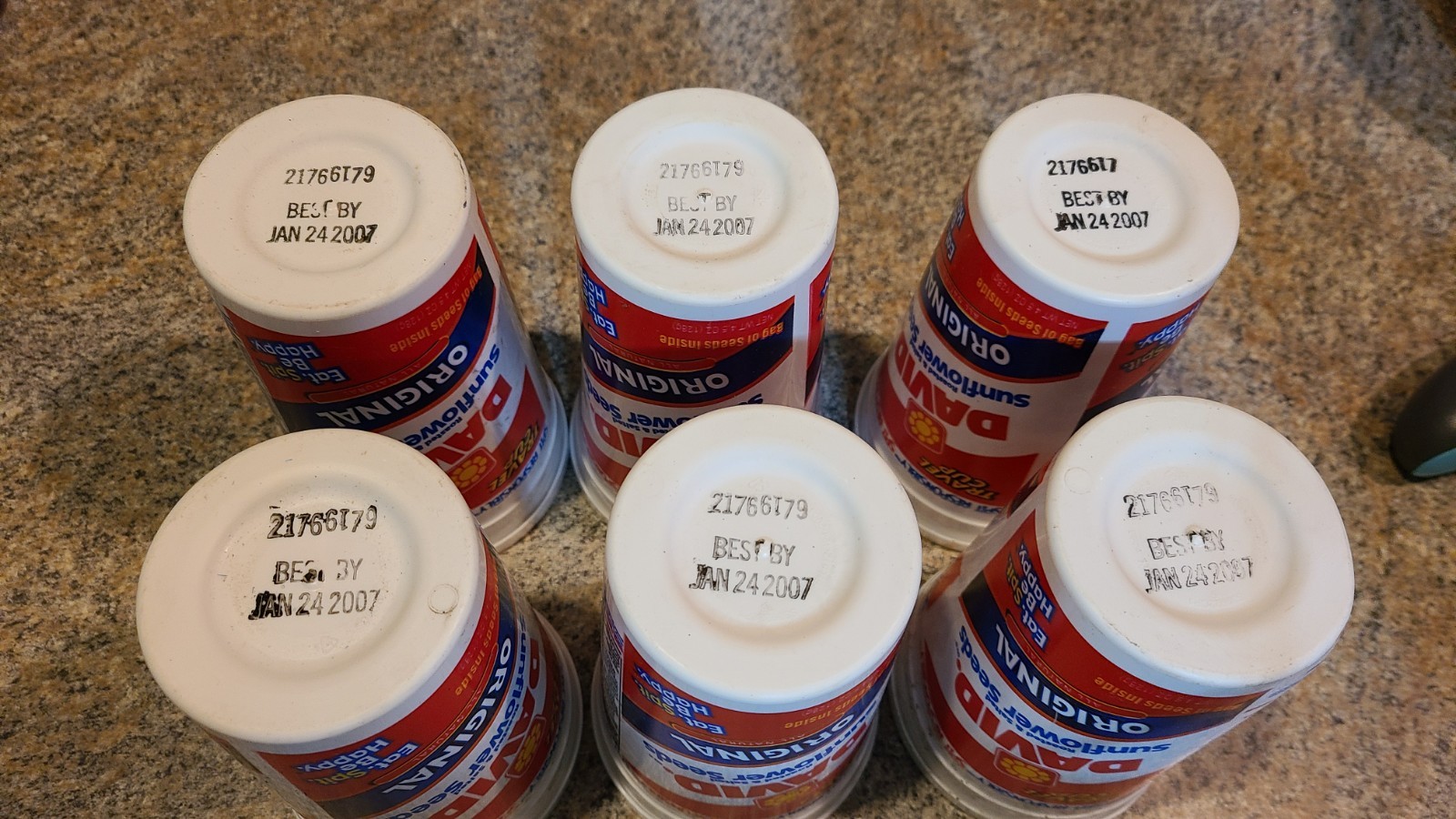 Vintage David Sunflower Seeds Original Containers Cup Expired 2007 Movie Prop A2