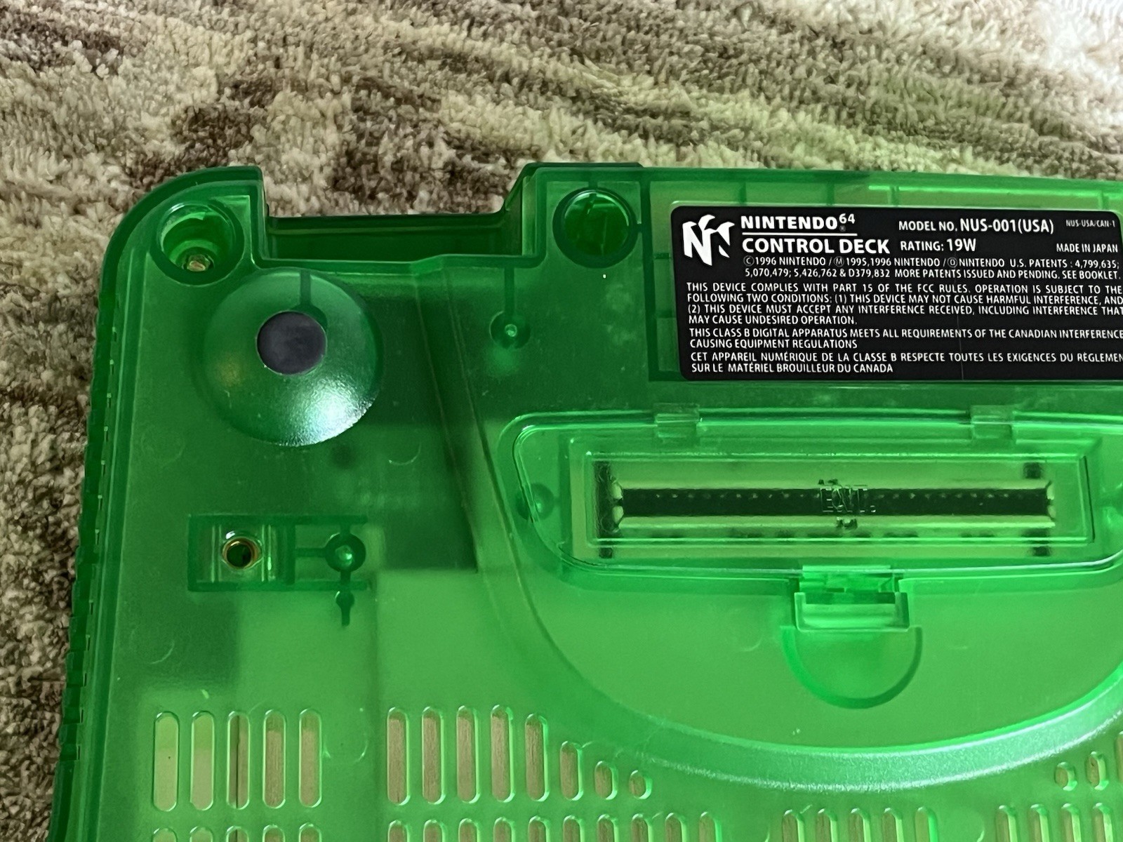 Nintendo 64 Funtastic Clear Jungle Green Console Only NUS-001 Tested NICE SHAPE