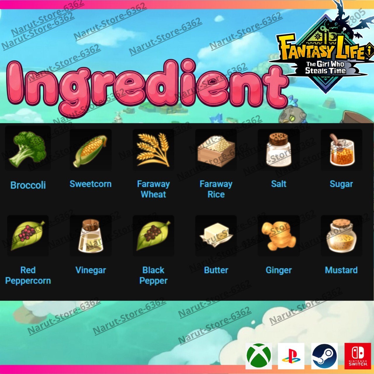 Fantasy Life I: Ingredient Material Bundle crafting The Girl Who Steals the Time
