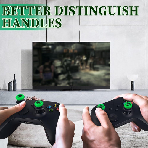 FPS Thumbstick Extender & 3D Texture Rubber Silicone Grip Cover 2 bio green