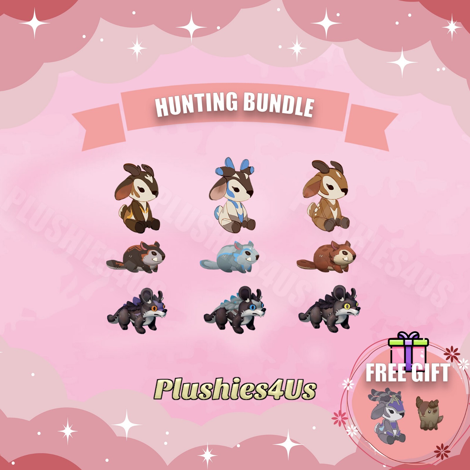 Palia Hunting Bundle – Palia Plushies, Lil Sernuk Plushie, Muujin, Chapaa
