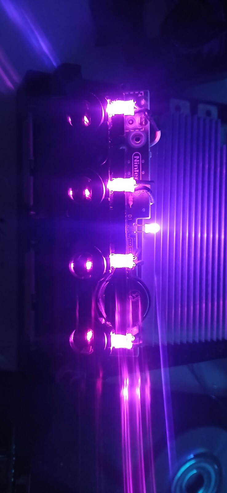 Pink Purple Nintendo GameCube LED Light Mod Modification for controller ports