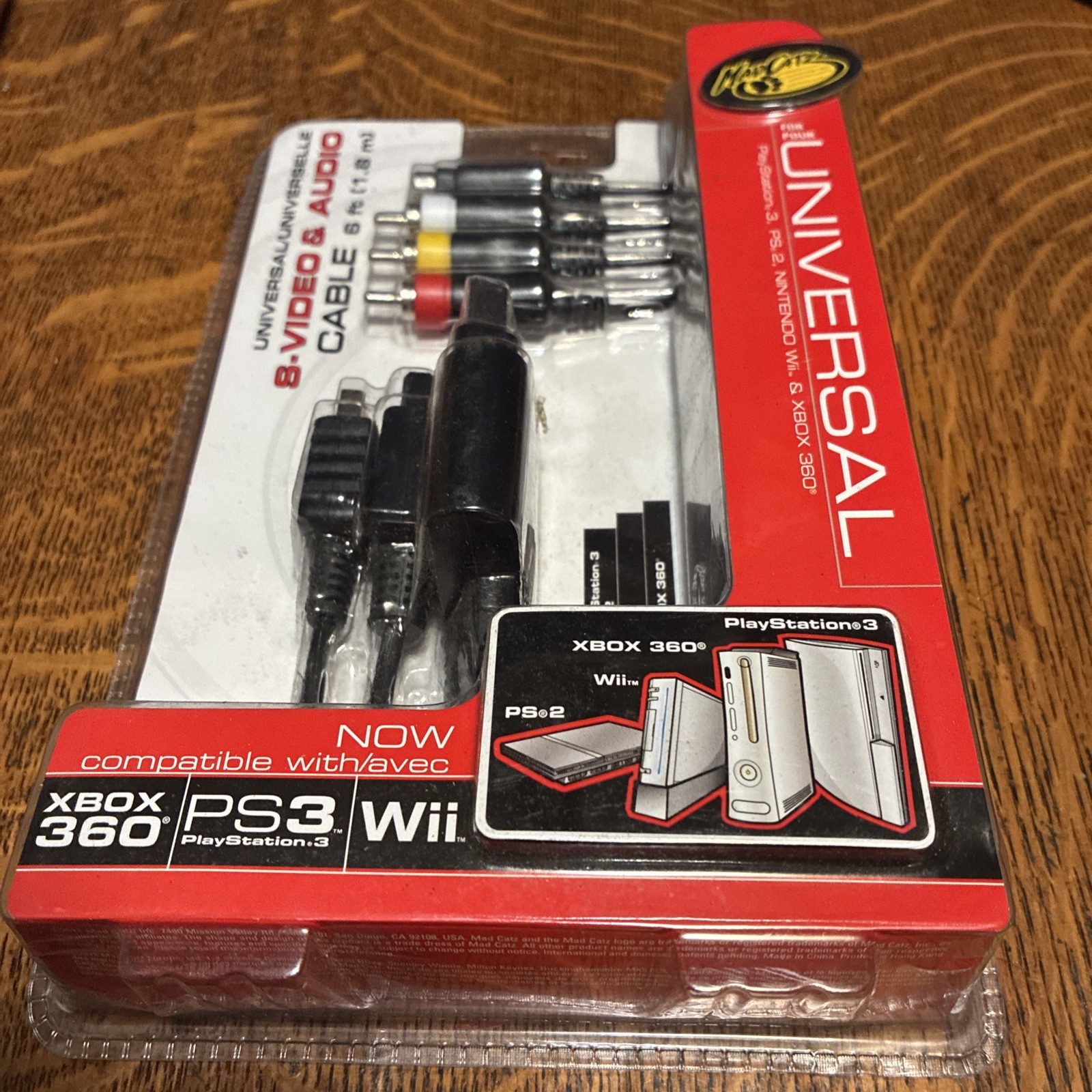 Mad Catz Universal S-Video & Audio Cable XBOX WII PS2 PLAYSTATION NIB SEALED
