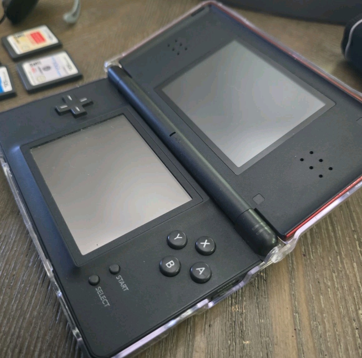 Nintendo DS Lite Black/Red, Games, Headphones, Chargers, Bags. Great Shape Read!