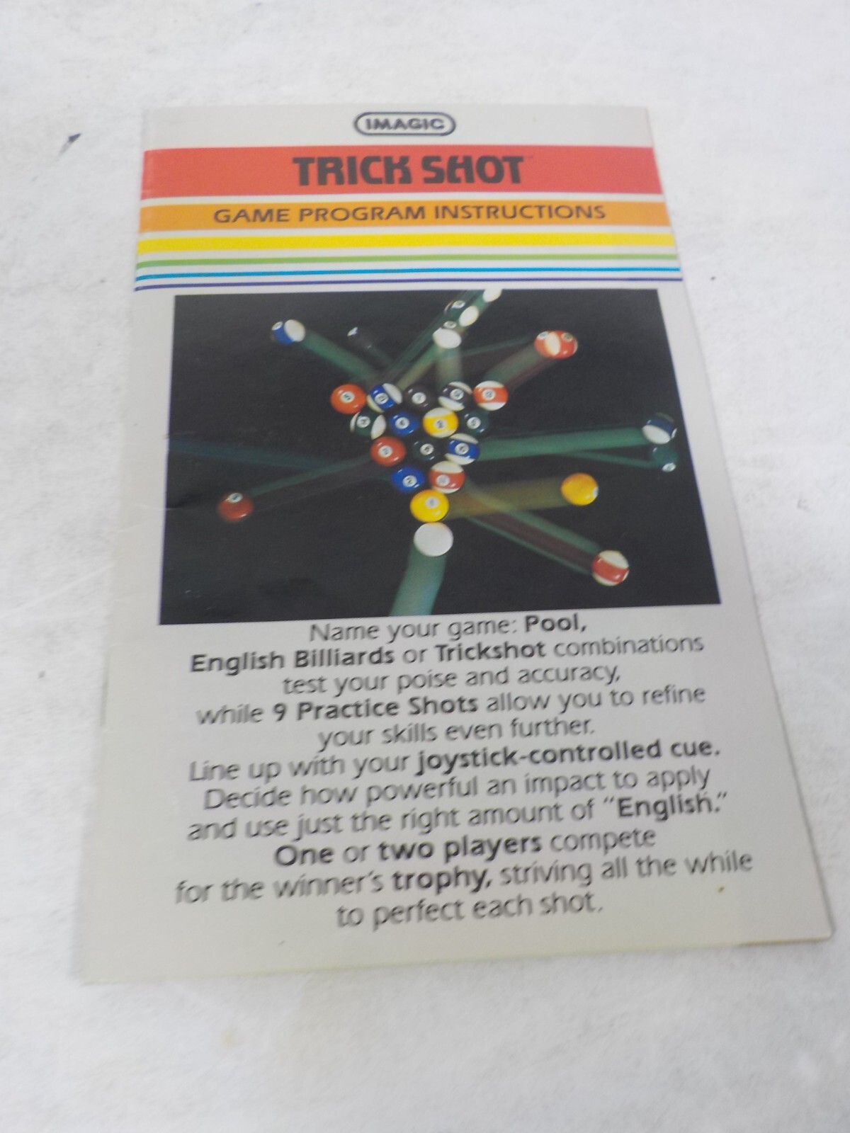 N A129 Atari 2600 Game w/ Manual Lot Casino & Trick Shot