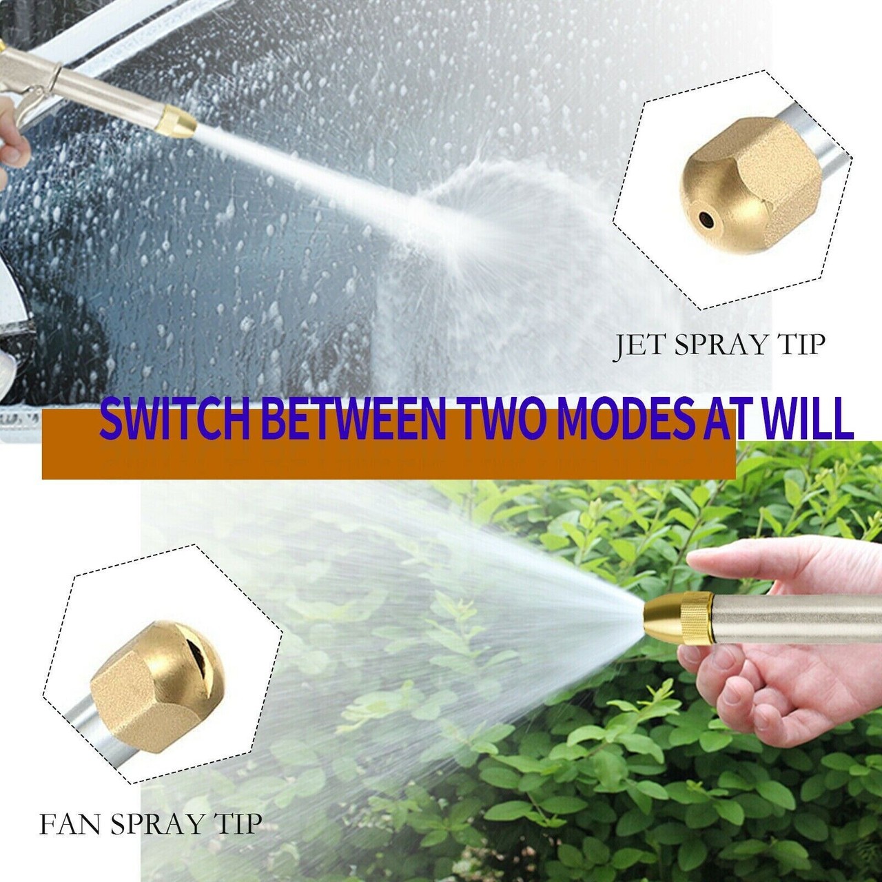 Pressure Washer Garden Hose High Power Water Spray Gun Nozzle Cordless