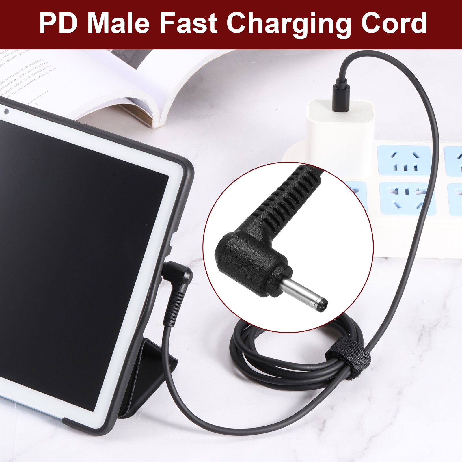 0.5FT USB C to DC PD Power Fast Charging Cable, 3.5mmx1.35mm 65W/18V-20V(Black)