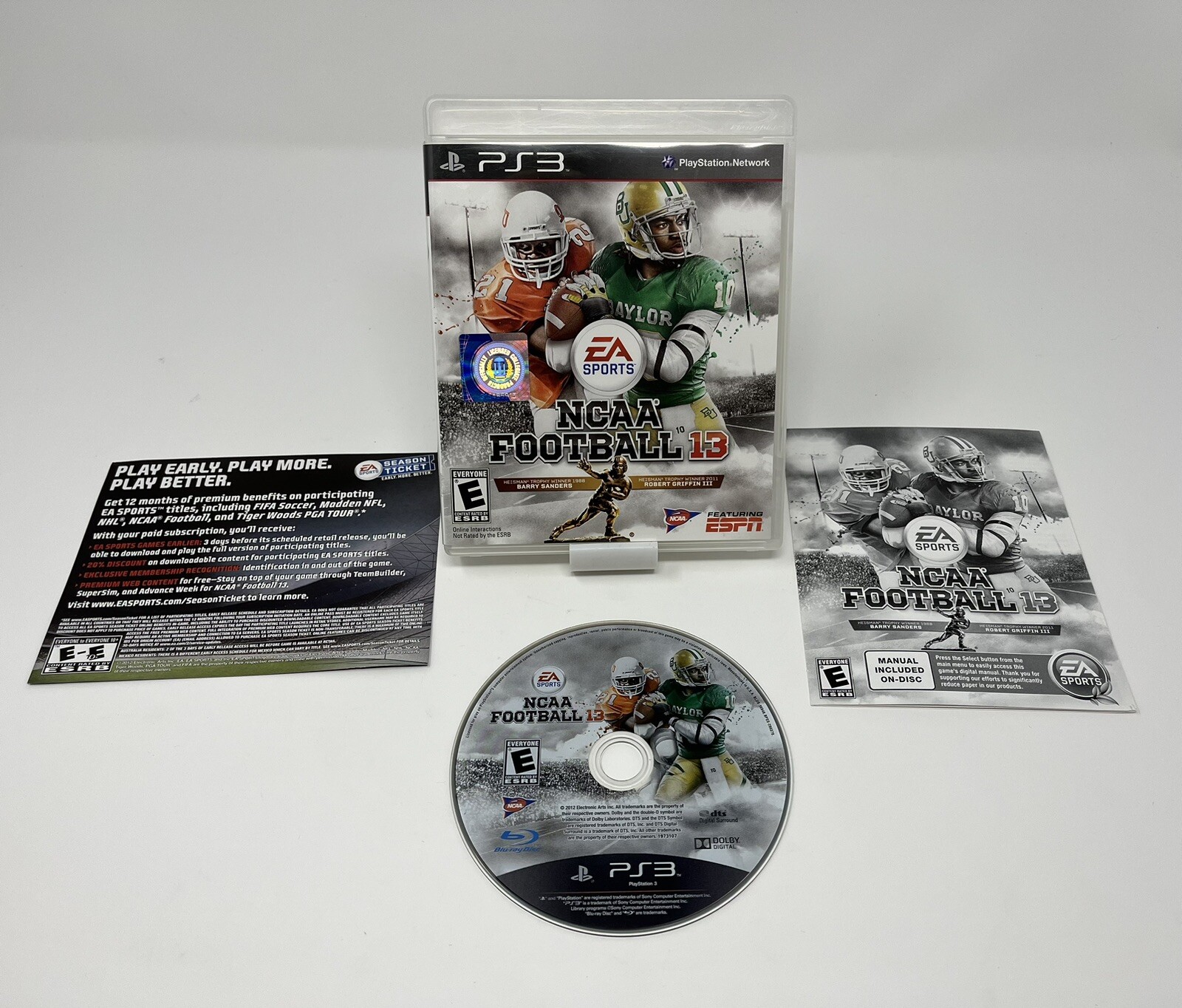 NCAA Football 13 PS3 PlayStation 3 CIB Complete W/ Manual Tested and Working