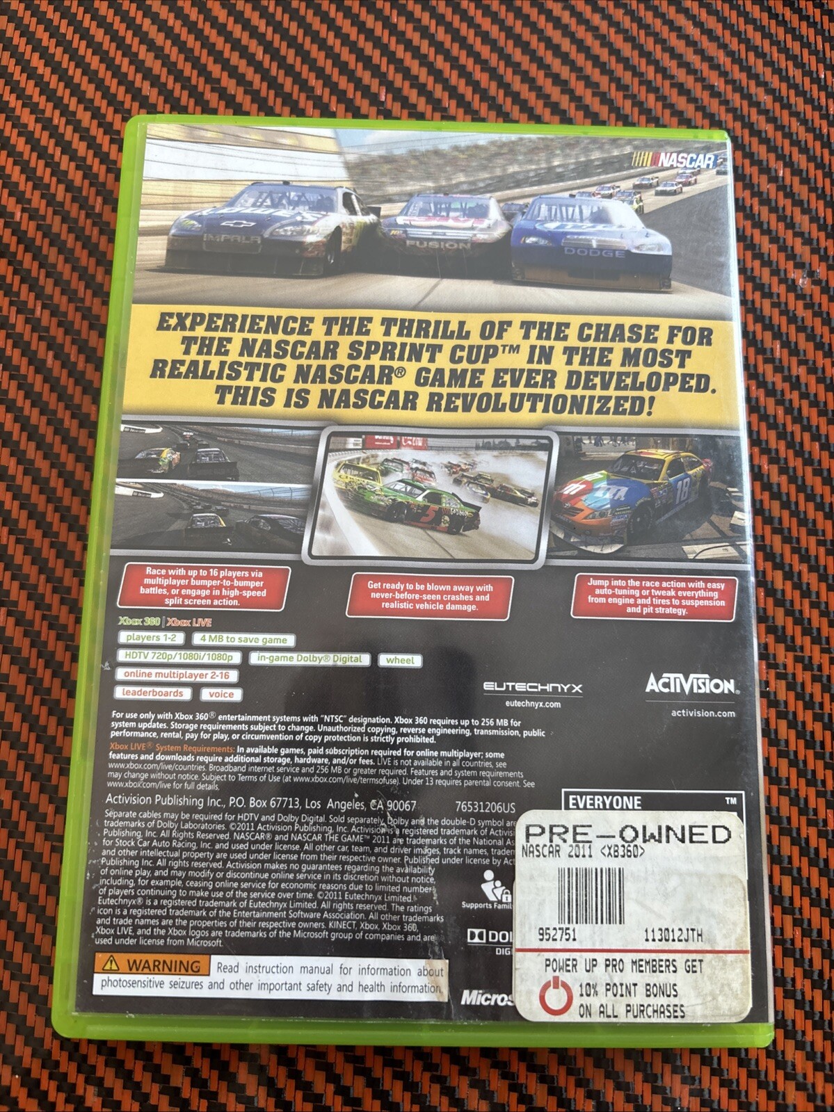 NASCAR The Game 2011 (Microsoft Xbox 360, 2011) with Manual – Tested clean disc!
