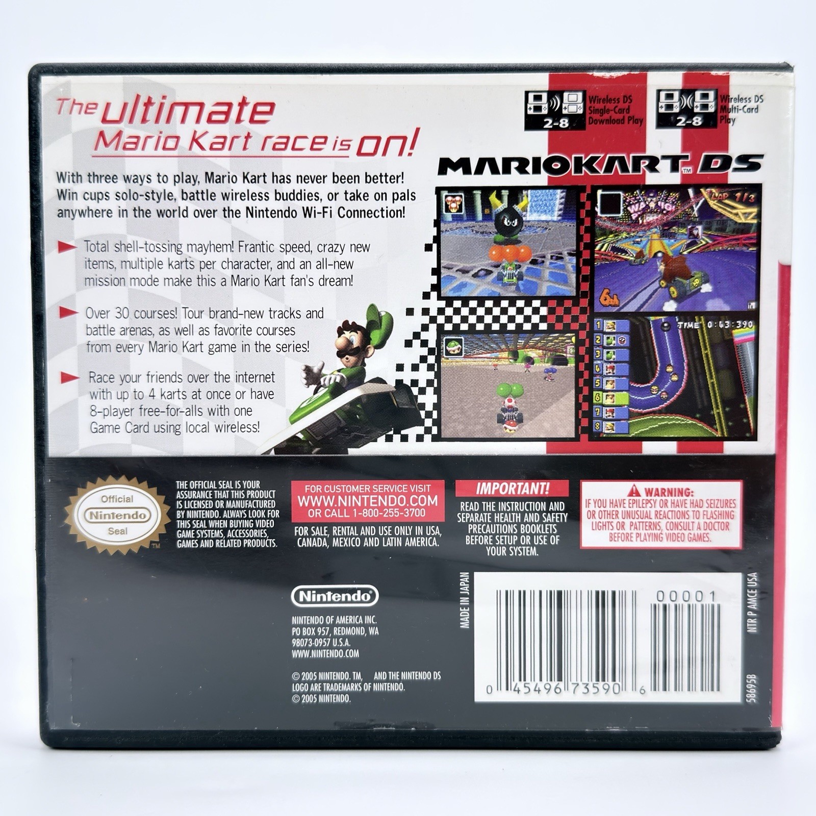 Mario Kart Nintendo DS 2005 CIB Complete TESTED Authentic Super Luigi Peach