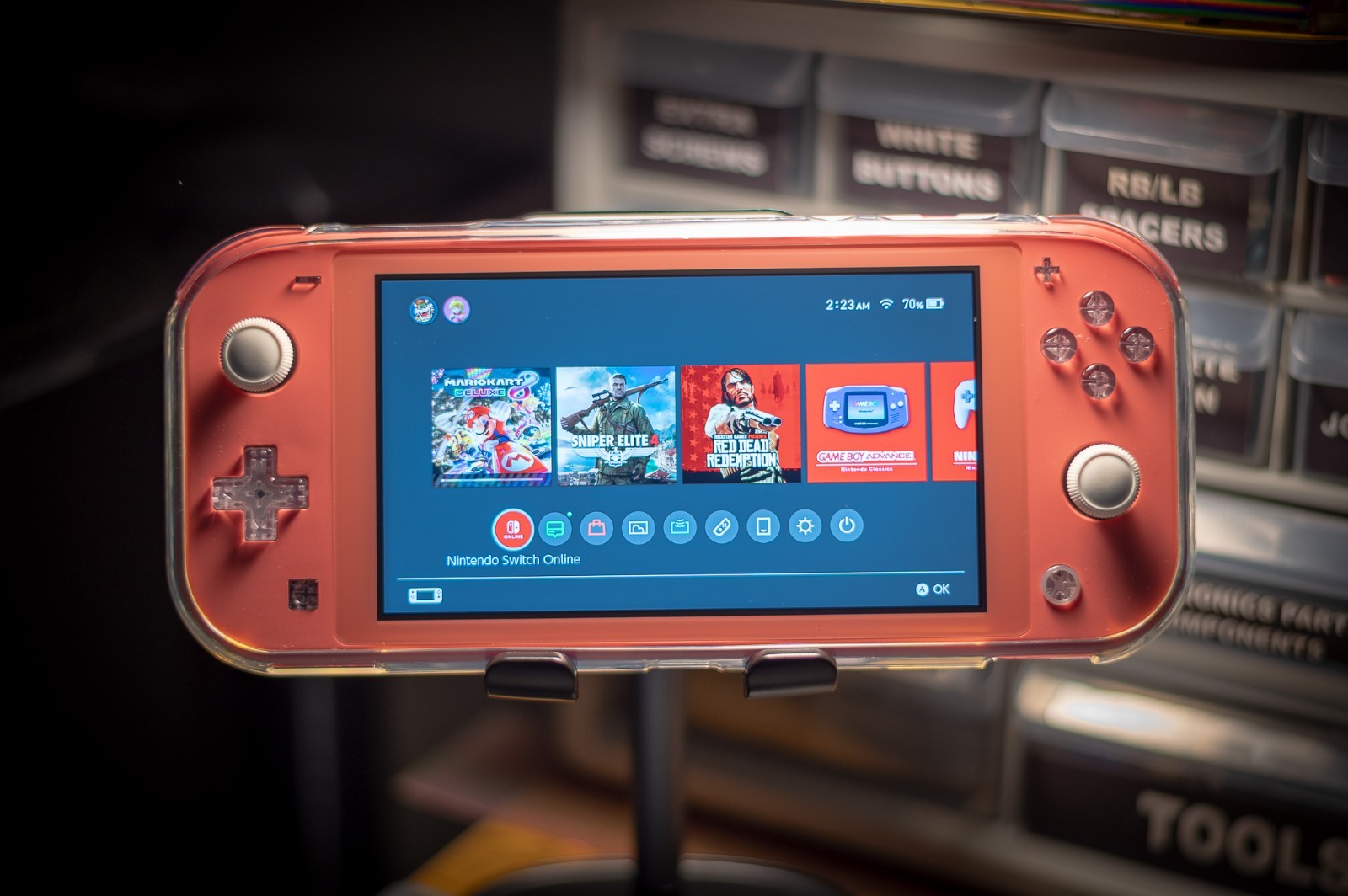 Custom Pink Nintendo Switch Lite 128GB TMR Hall Effect New Screen Game Bundle