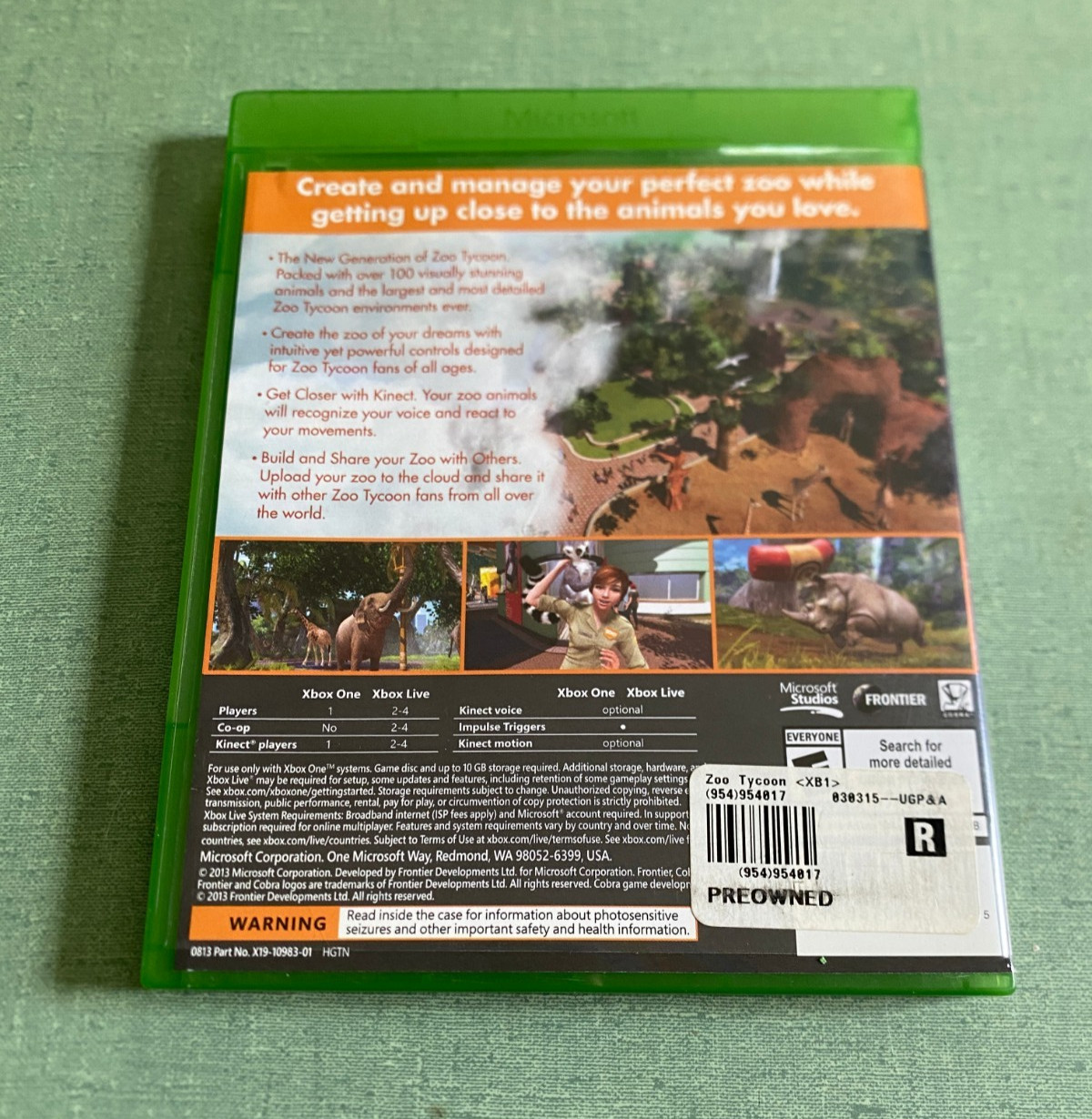 Complete! Zoo Tycoon – Microsoft Xbox One 2013 CIB – US Seller – Ships Free