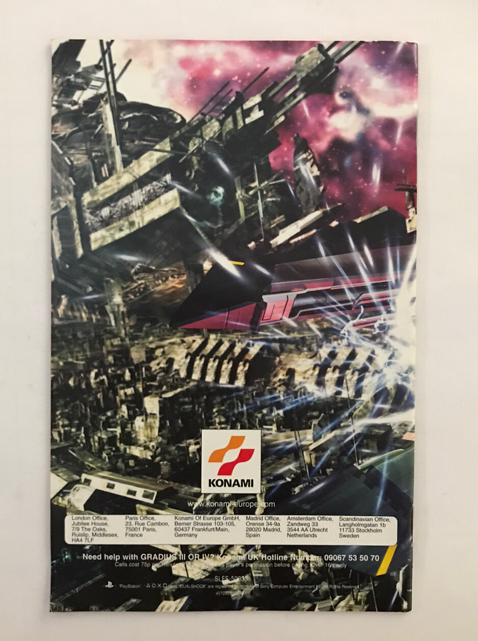 PS2 Gradius III And IV 3 & 4 PLAYSTATION 2 Instruction Manual Pal