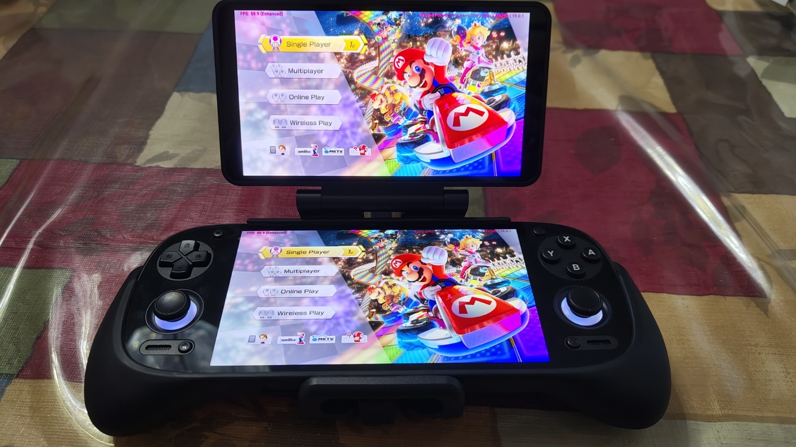 Retroid Pocket 5 Handheld Game 8gb/128gb,OLED Black + Case, Dual Screen and Grip