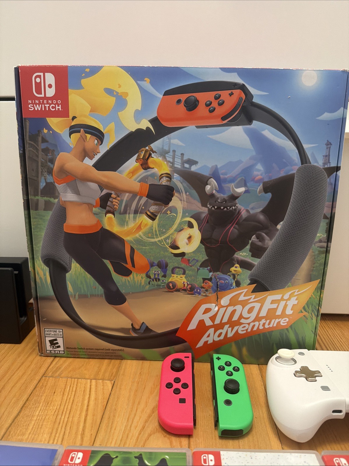 Nintendo Switch Console Bundle Dock 2 Joy-Con Sets Ring Fit 4 Games