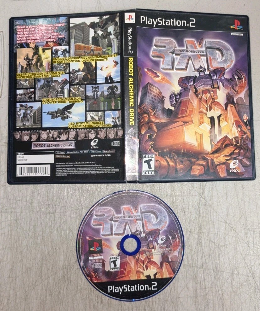 RAD: Robot Alchemic Drive (PlayStation 2, 2002) Disc, Case, Box Art (NO MANUAL)