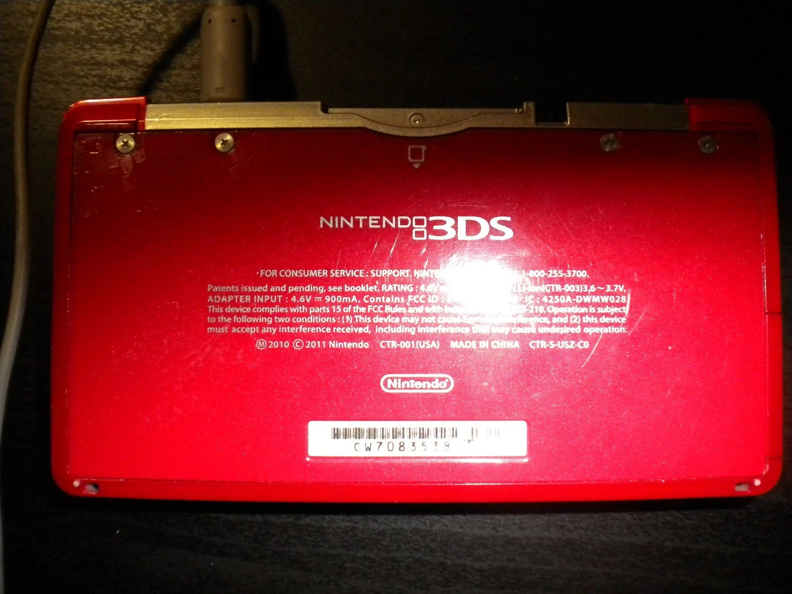 Nintendo 3DS Flame Red Complete in Box with charger Very good condition *READ*