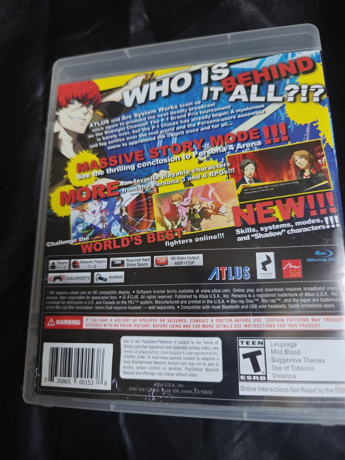 Persona 4: Arena Ultimax (Sony PlayStation 3, 2014) NTSC English P4 Fighting