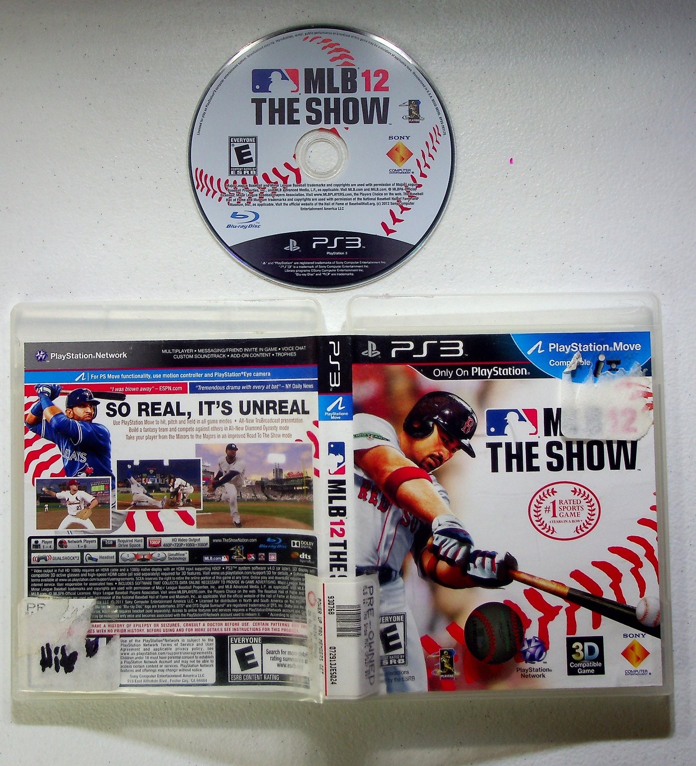 MLB 12 The Show PlayStation 3 PS3 Video Game Multiplayer PS Move 3D Compatible