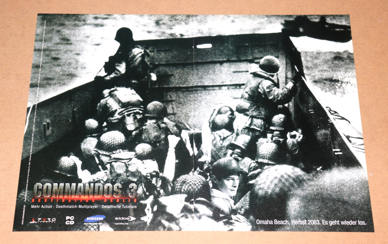 Commandos 3 Destination Berlin Old Ad Poster Small Advertising 2 page Poster.