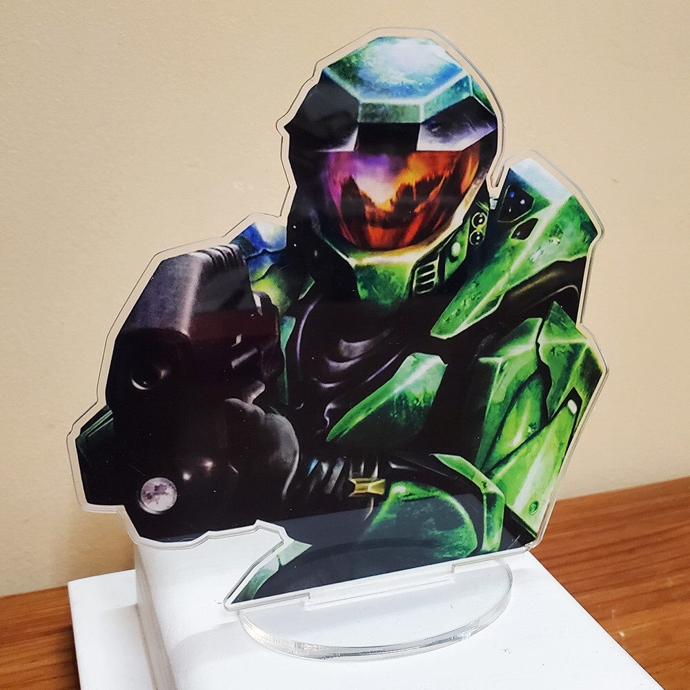 Master Chief acrylic standee 6×6 inches Halo display game room gift xbox retro