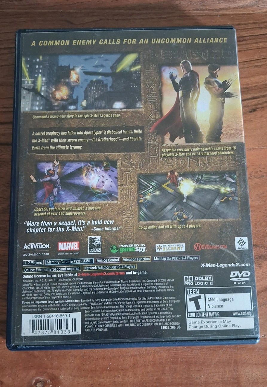 X-Men: Legends 2 Rise of Apocalypse – Sony PlayStation 2