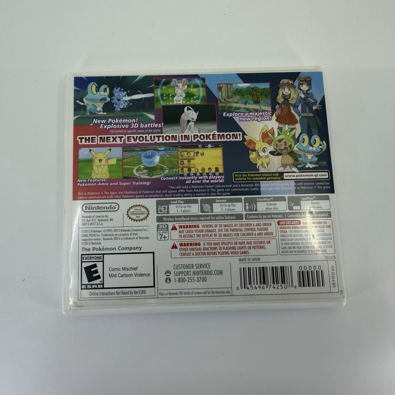 Pokemon Y Nintendo 3DS Case & Cartridge Only Tested w/ a Insert