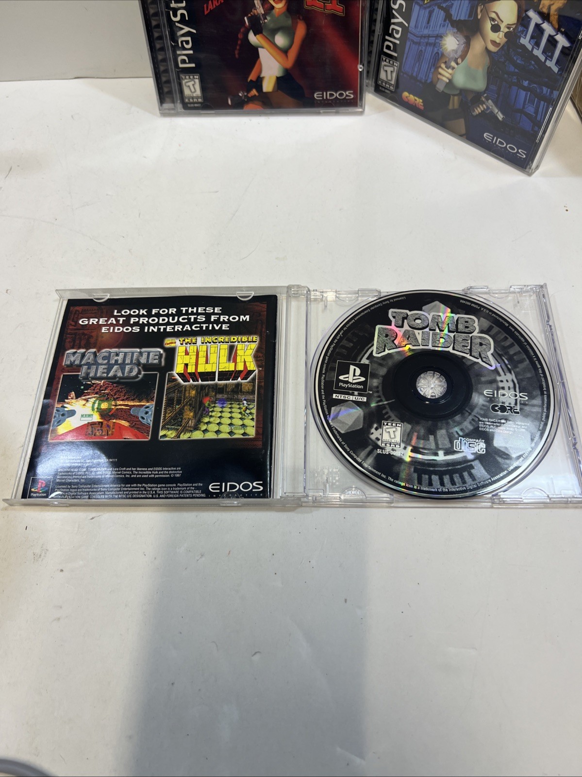 PS1 Playstation One PS 1 Tomb Raider 1, 2, &3 Complete CIB Tested & Working read