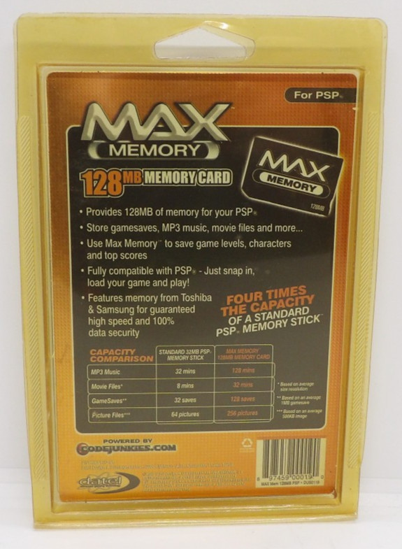 Max Memory PSP 128MB Memory Card New & Sealed Playstation Portable Pro Duo