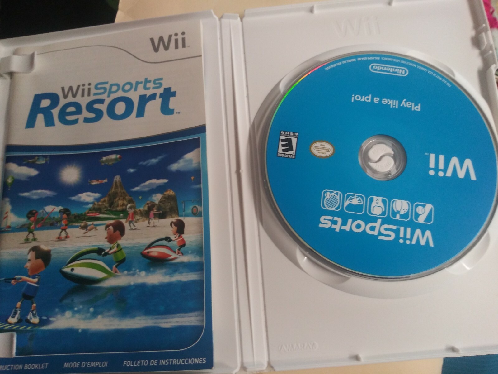 Nintendo Wii System Console Bundle 2 OEM Remotes & Nunchuks w/ Wii Sports Game